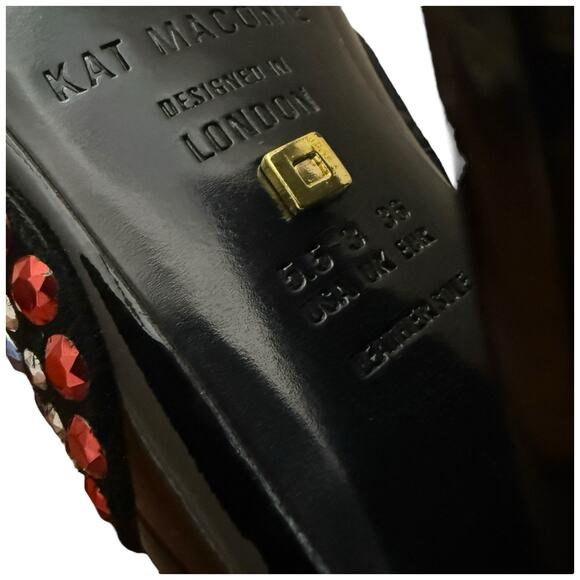 KAT MACONIE Vera Patent Leather Open Toe Embellished Boots Size 36 - Picture 13 of 15